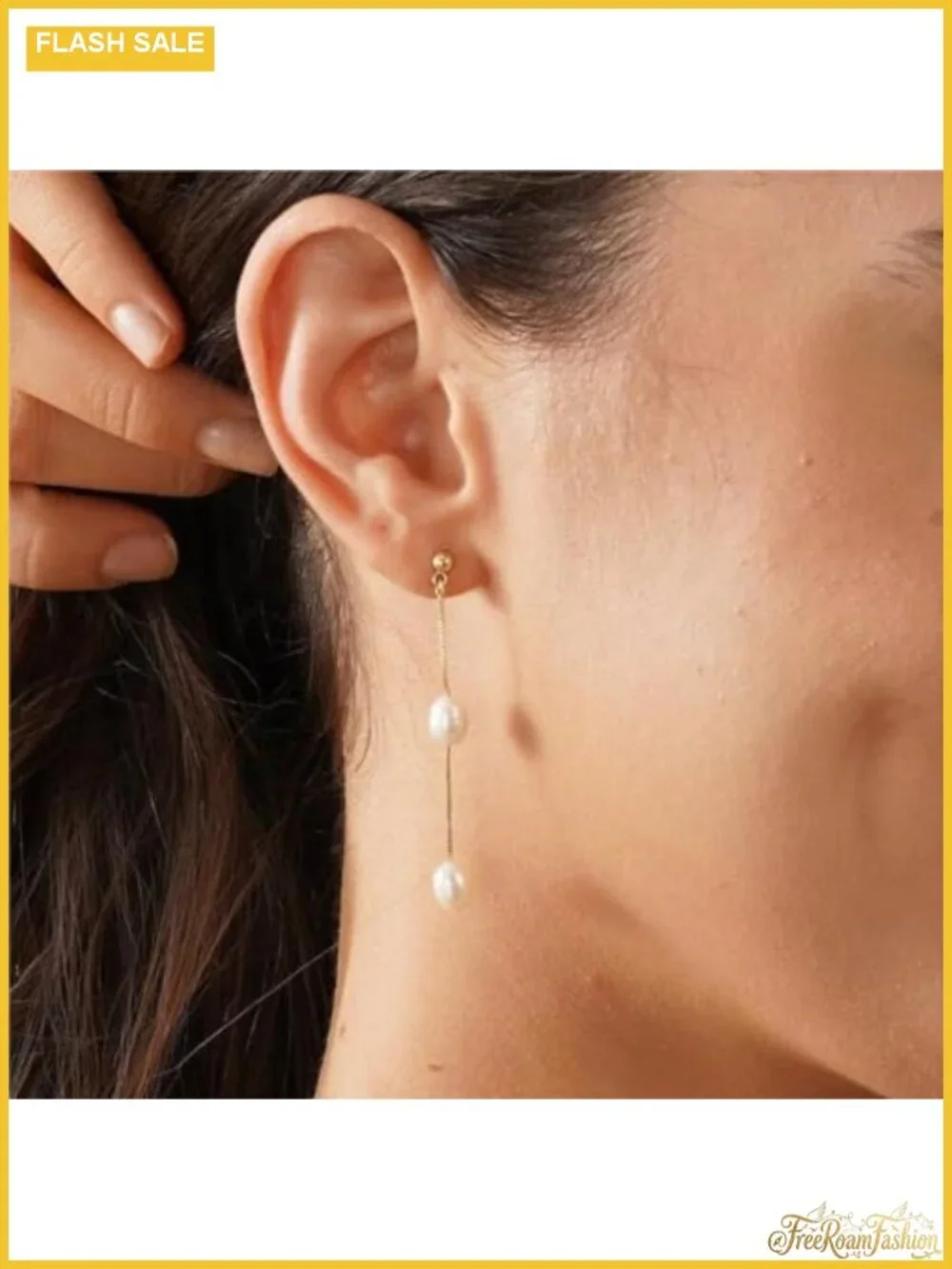 Gold Plated Pearl Dangle Drop Earrings for Women Wedding Jewelry